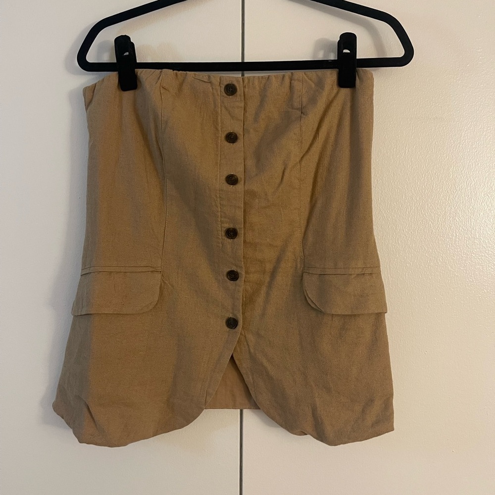 Universal Thread Medium Strapless Button-Down Top - Picture 2 of 8